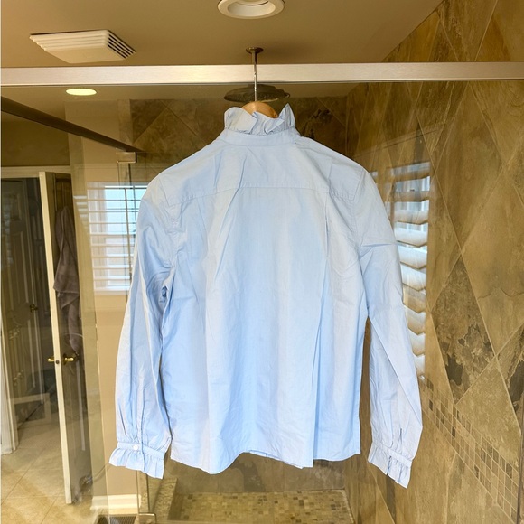 NWT J Crew Cottage Top in Cotton Poplin in Frozen Lake Blue, Size 4 - Picture 5 of 6